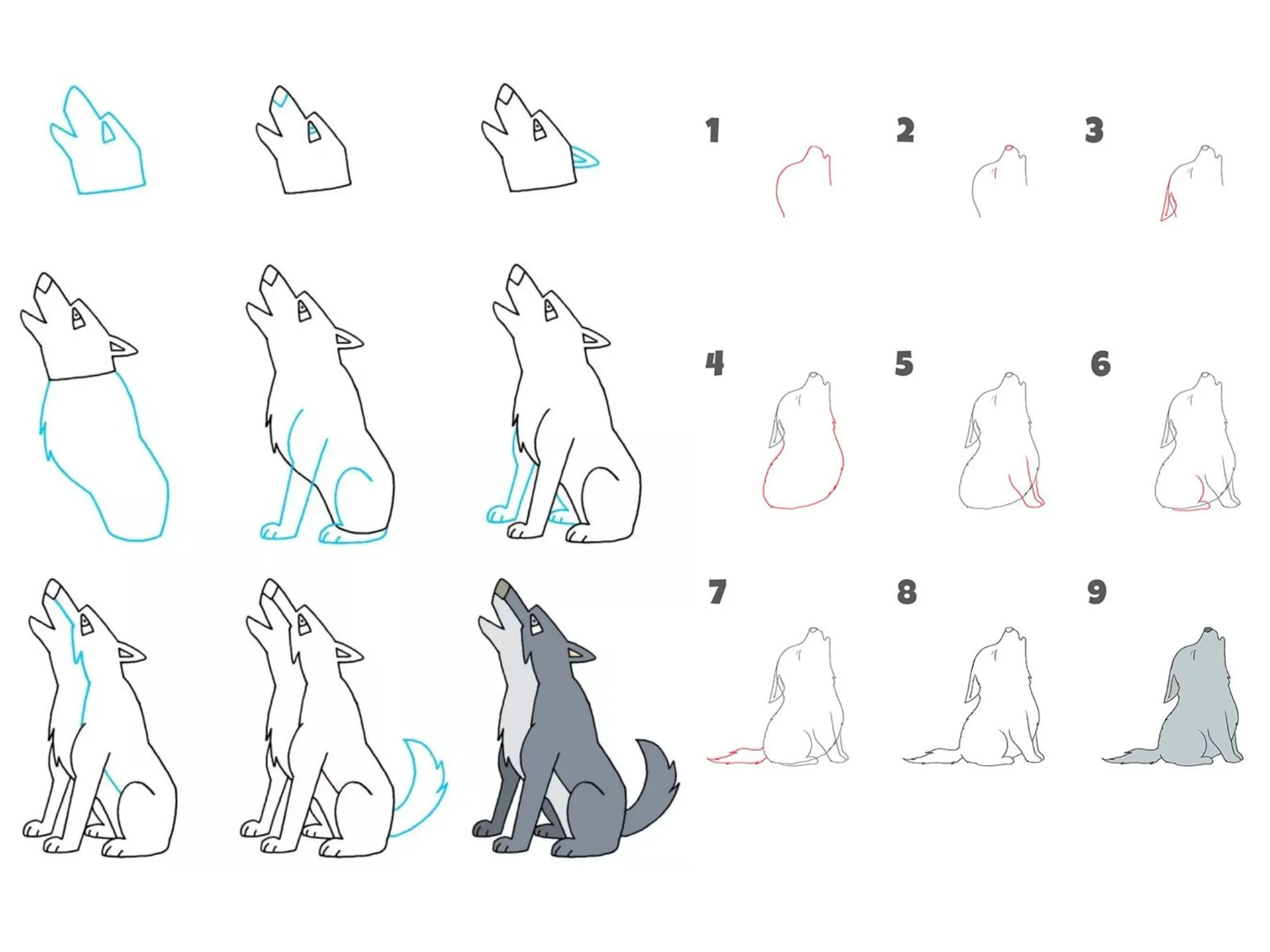 як намалювати вовка дитині