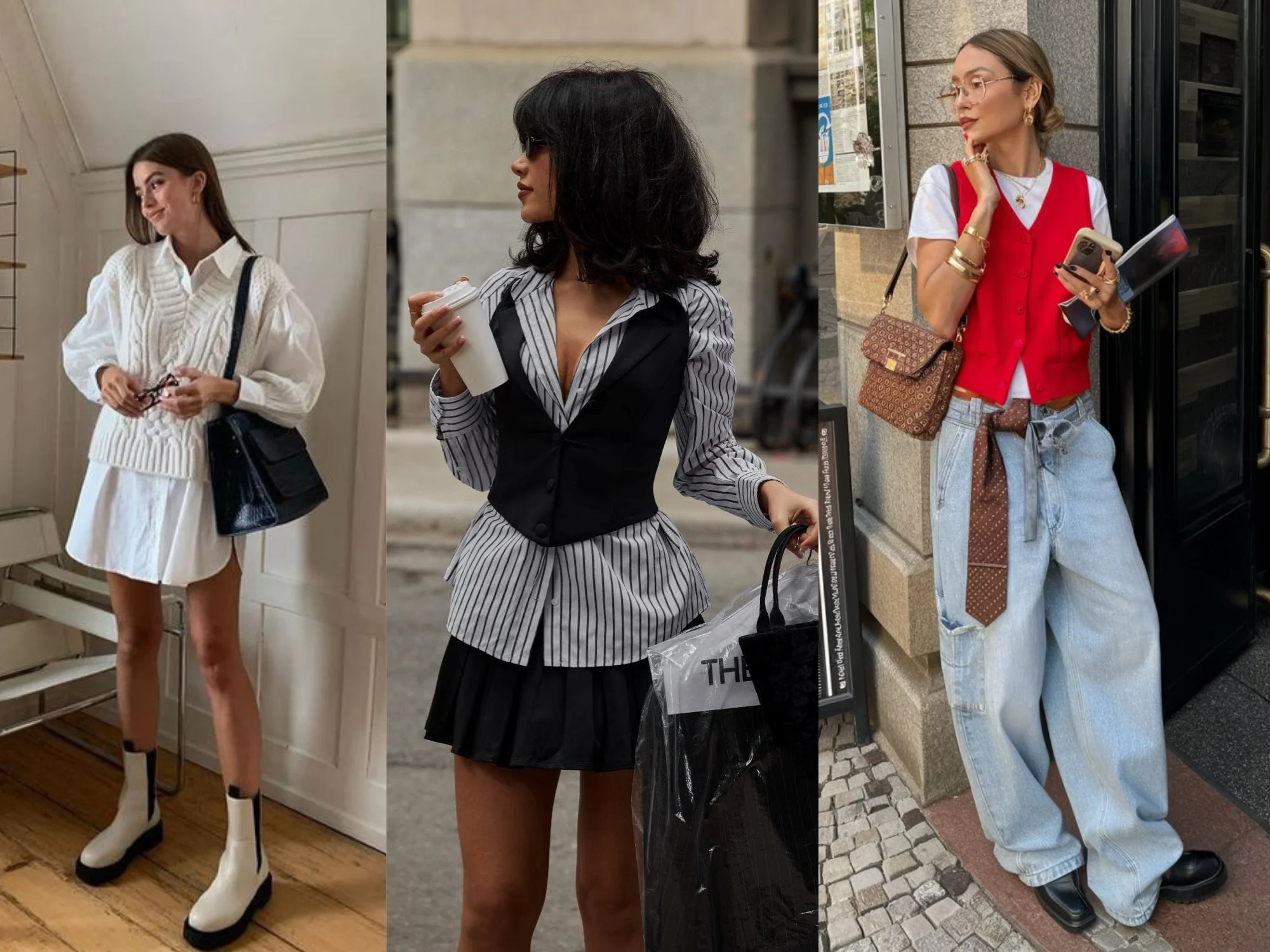 з чим носити в язану жилетку