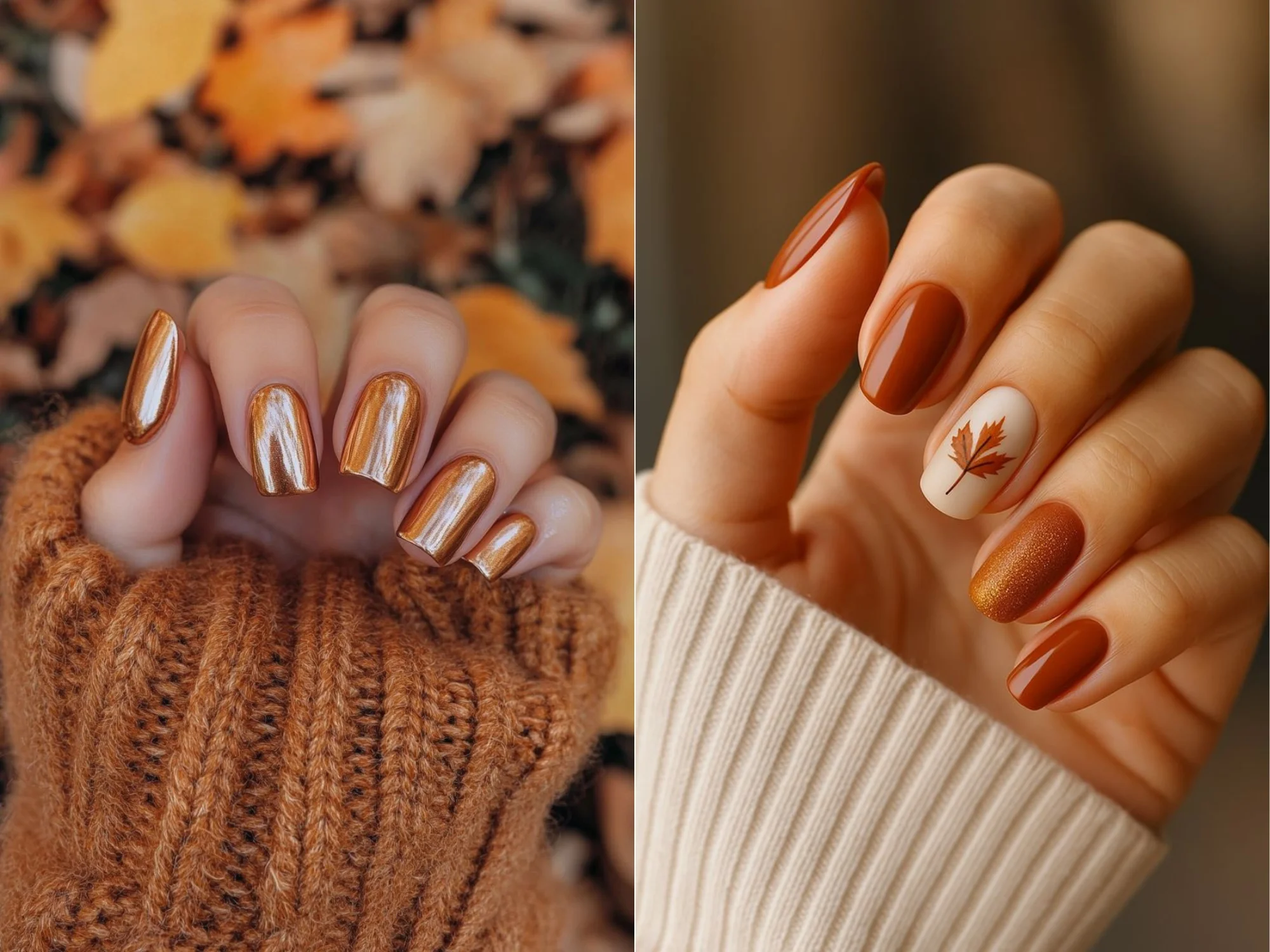 нежный осенний маникюр